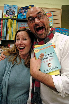 Mignon Fogarty with Jim Norrena at booksigning